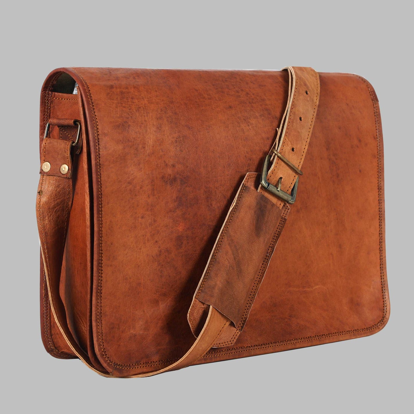 Vintage Crossbody Genuine Leather Laptop Messenger Bag Gifts for Him Her