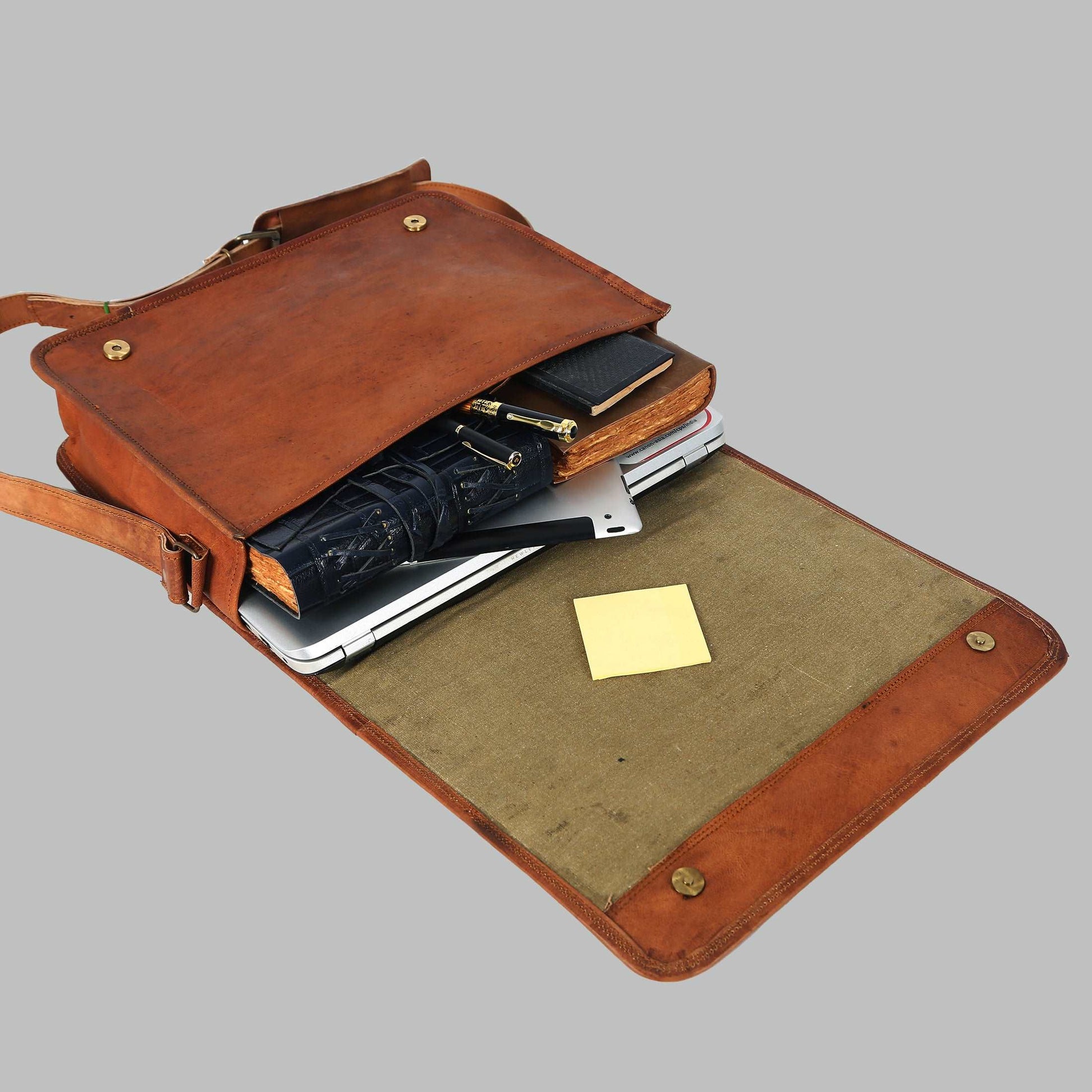 Vintage Crossbody Genuine Leather Laptop Messenger Bag Gifts for Him Her