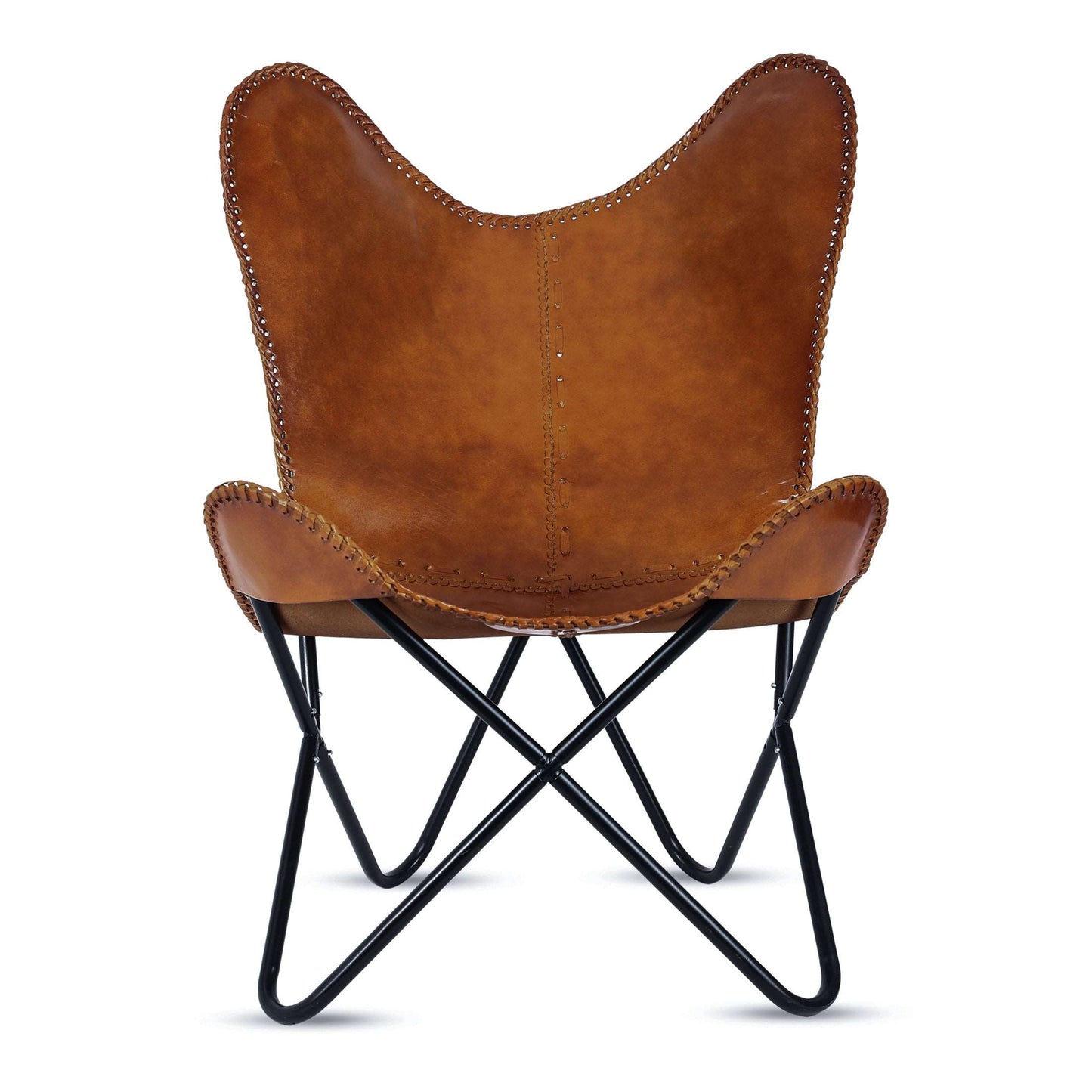 Leather Handmade Butterfly Chair with Folding Chair Stand leather living room chair leather butterfly chair
