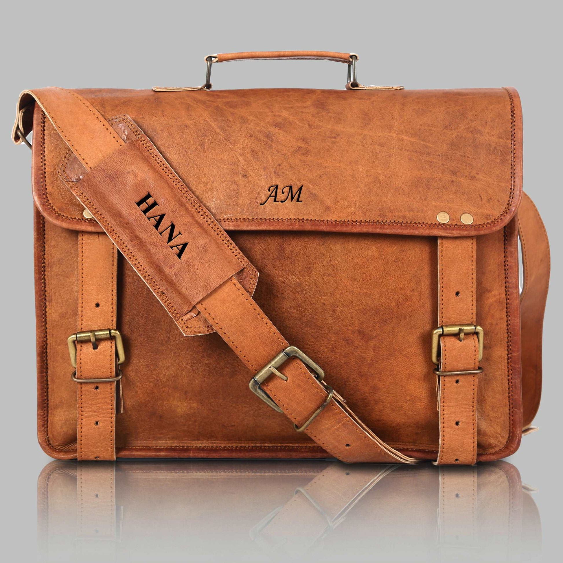 Leather Messenger Bag vintage satchel bag Crossbody Bags for Men and Women unisex office bag