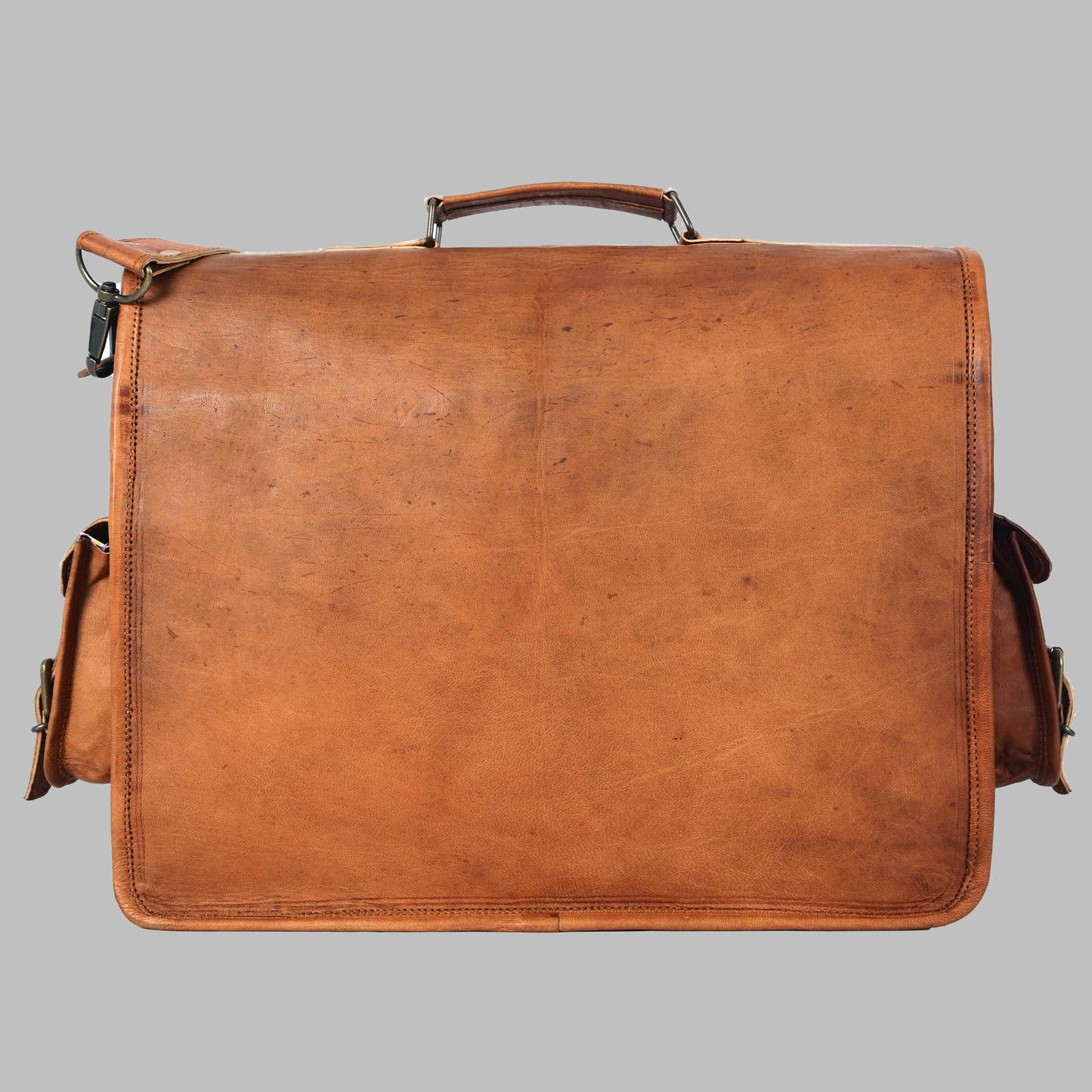 Leather Messenger Bag for Men and Women | Best Laptop Briefcase Satchel Computer Bag with Adjustable Strap