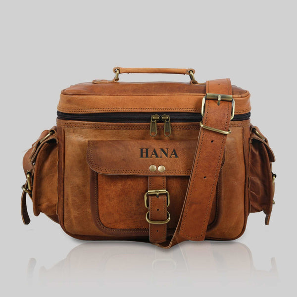 Leather DSLR Camera Bag Handmade Vintage Camera Shoulder Messenger Bag Camera Satchel Leather Camera Bags for Photographers and Men and Women