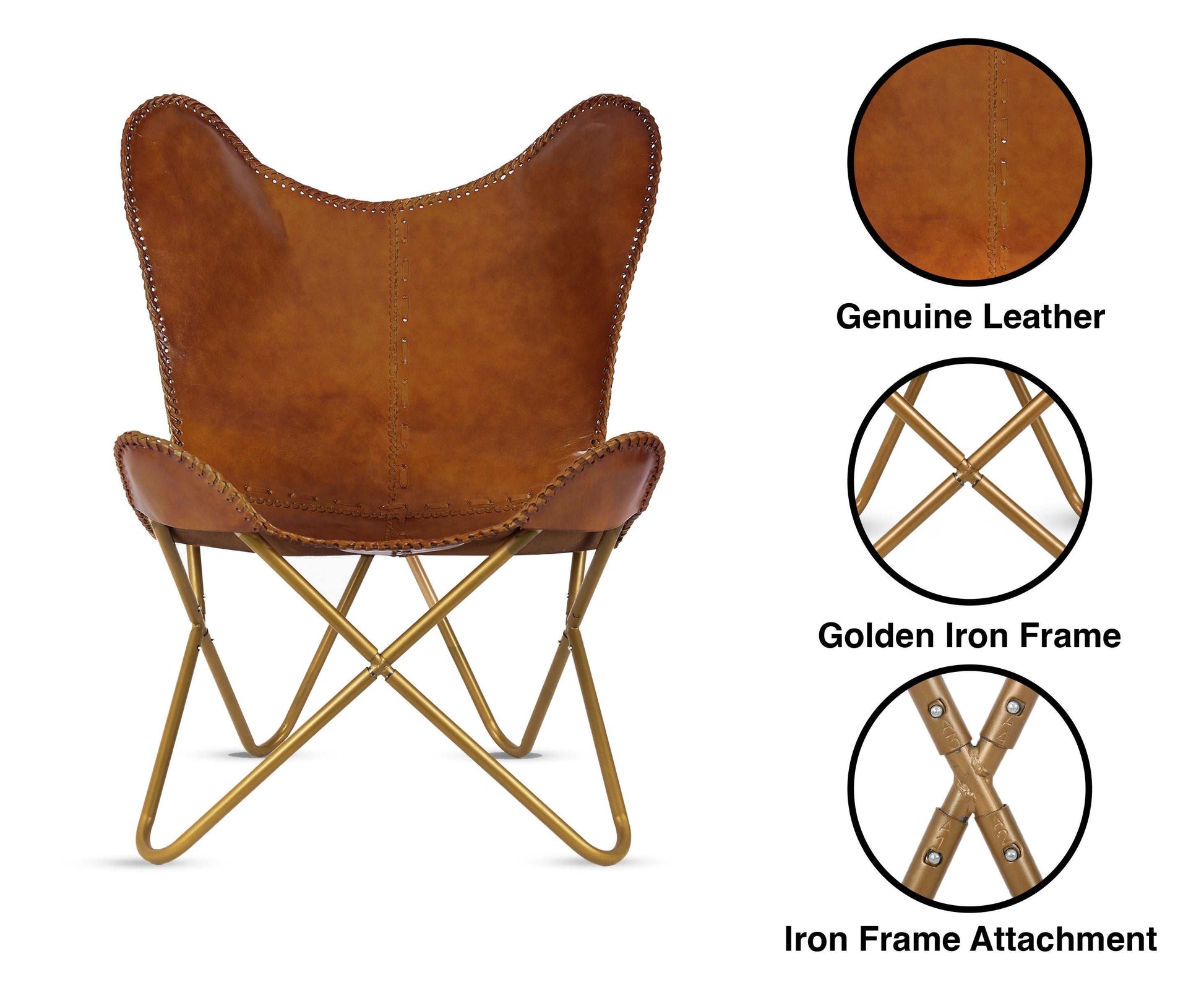 Brown Leather ARM Chair Butterfly Leather Butterfly Chair Home Decor leather butterfly chair living room chair