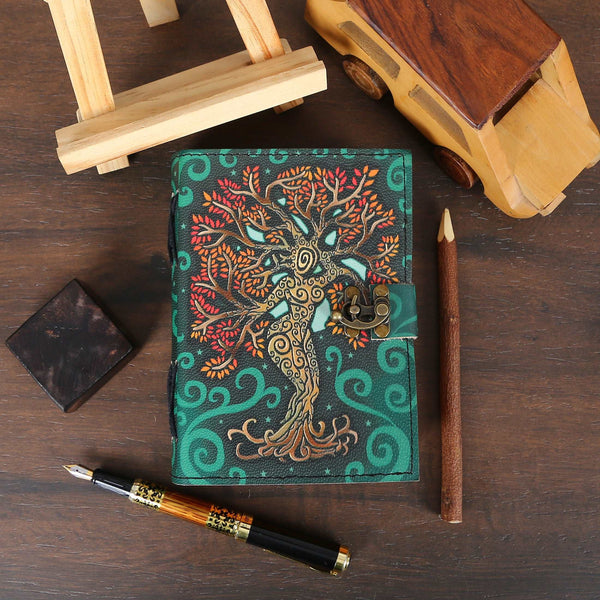 Handmade Mother of Earth Deckle Edge Paper Leather Multicolor Journal For man and Women