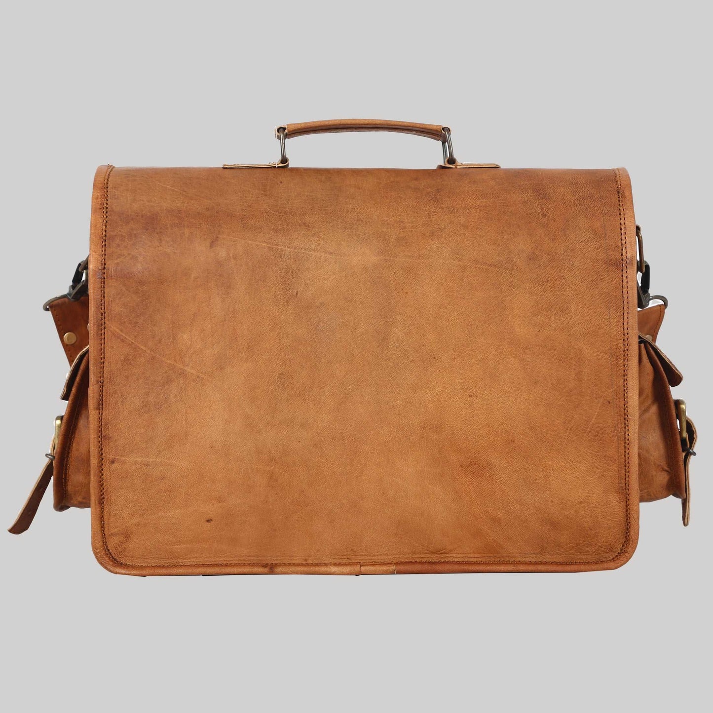 Leather Messenger Bag for Men Women - Full Grain Leather Laptop Satchel bag Office Shoulder Bag