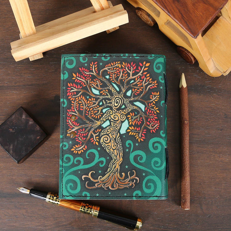 Handmade Mother of Earth Deckle Edge Paper Leather Multicolor Journal For man and Women