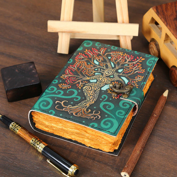 Handmade Mother of Earth Deckle Edge Paper Leather Multicolor Journal For man and Women