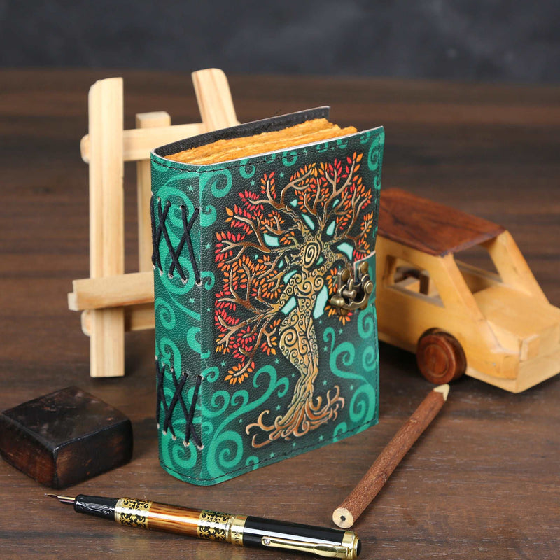 Handmade Mother of Earth Deckle Edge Paper Leather Multicolor Journal For man and Women