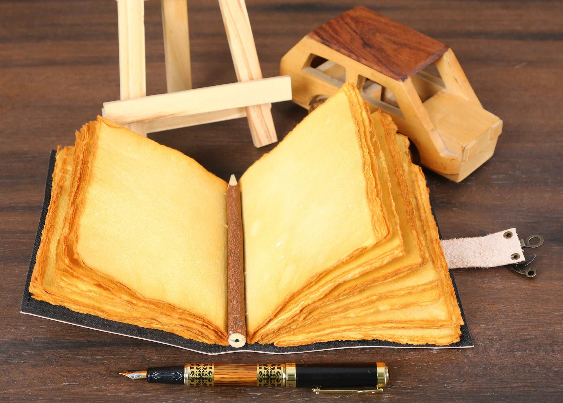 Egyptian Cat Goddess Handmade vintage leather journal journal Blank spell book of shadows