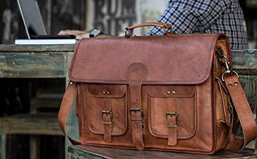 Unisex Handmade Leather Laptop Messenger Bag