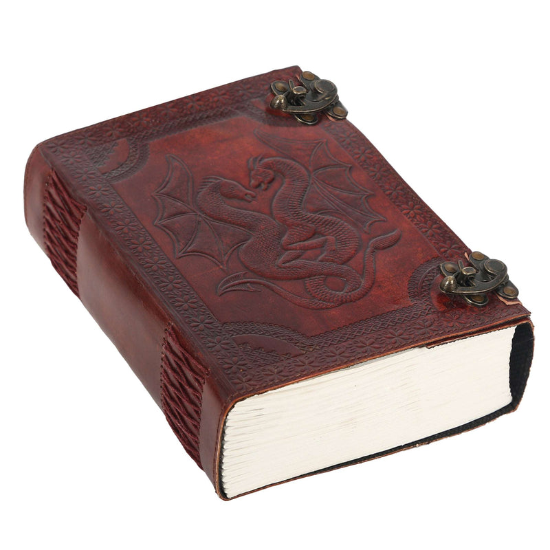 Double Dragon Brown Leather Journal Extra large page Journal