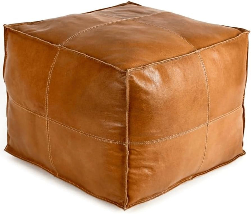 leather pouf