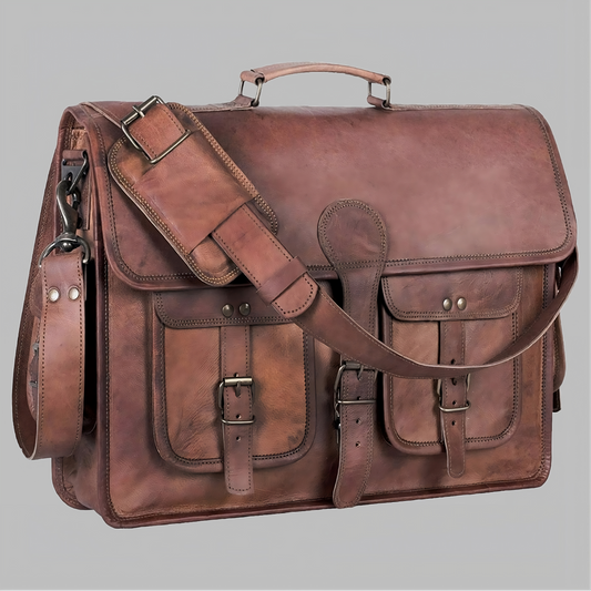 Unisex Handmade Leather Laptop Messenger Bag