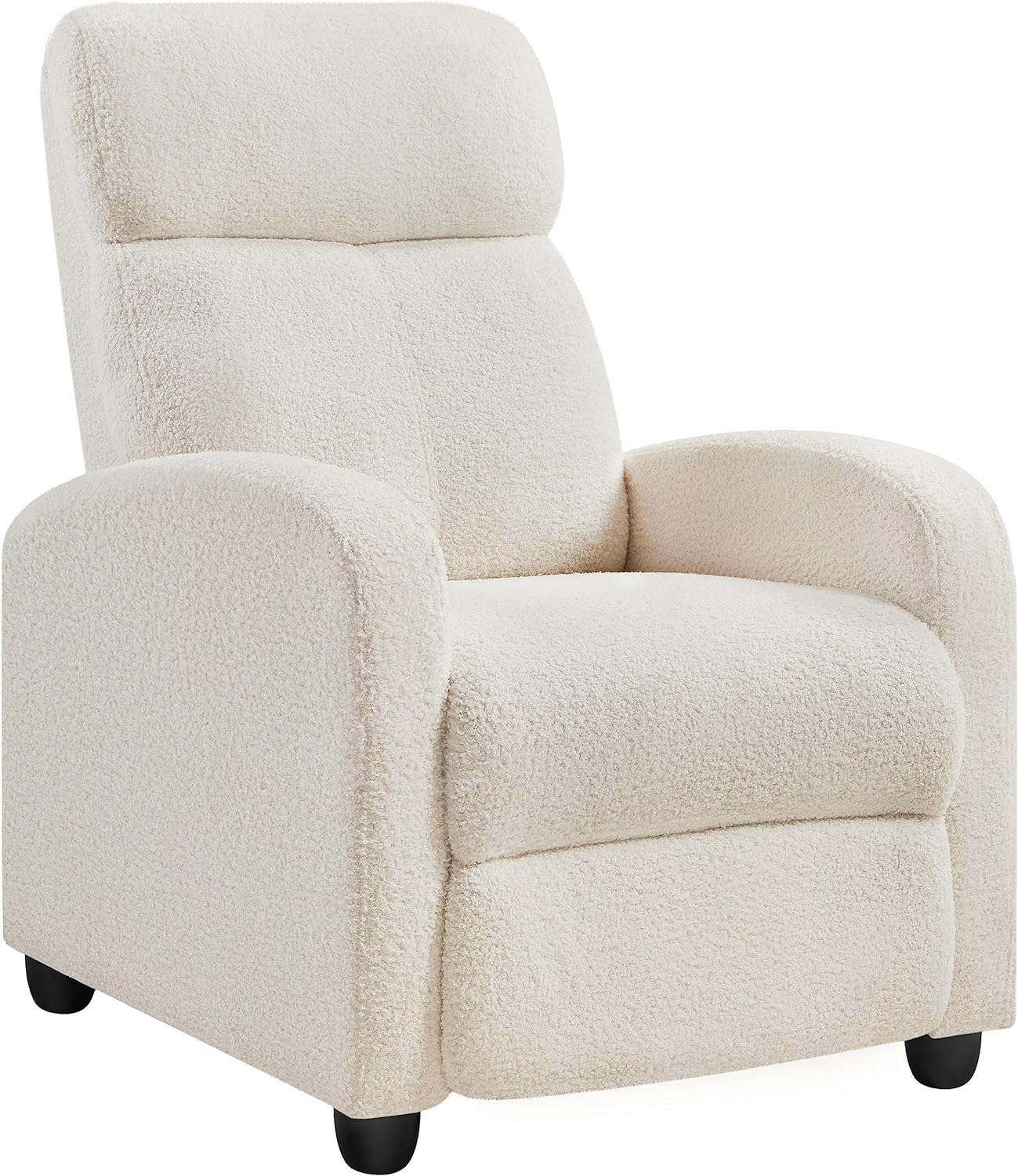 Fabric Recliner Chair Single Sofa Home Theater Seatting Adjustable Modern Single Reclining Living Room Bedroom Ivory