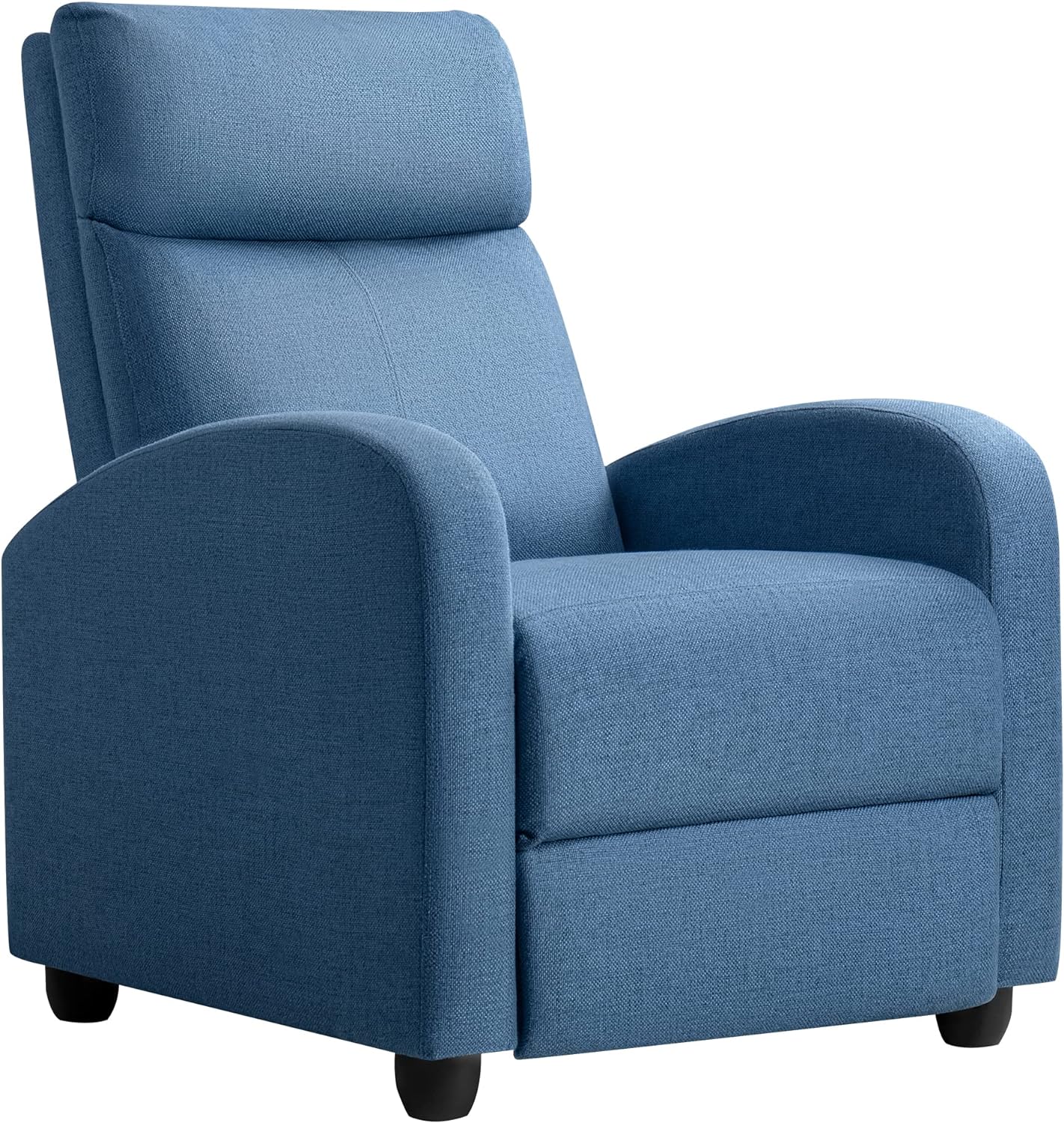 Recliner Chair Adjustable Home Theater Single Fabric Recliner Sofa Furniture with Thick Seat Cushion and Backrest Modern Living Room Recliners (Light-Blue)