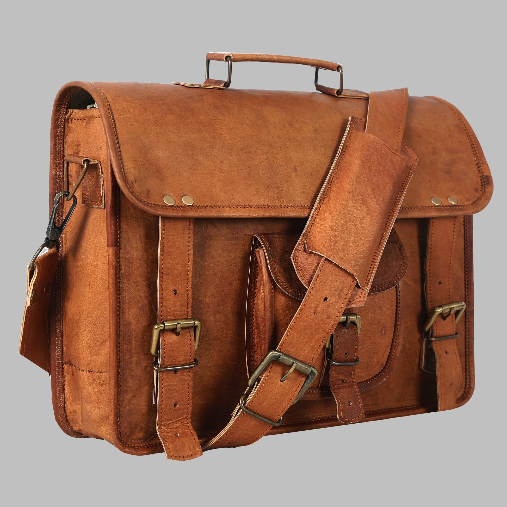 Leather Briefcase Laptop Messenger Bag Satchel Office computer bag for men and women