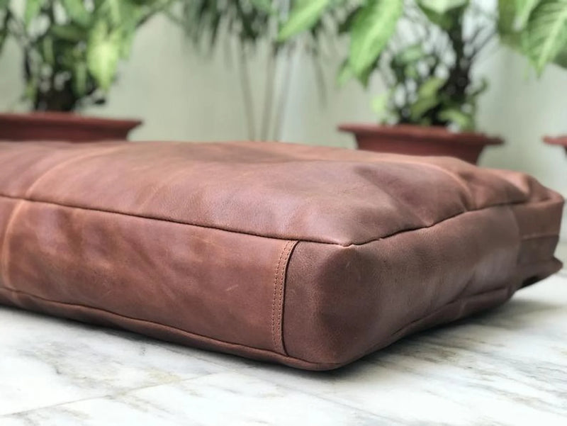 Custom genuine leather replacement cushions. window cushion cover