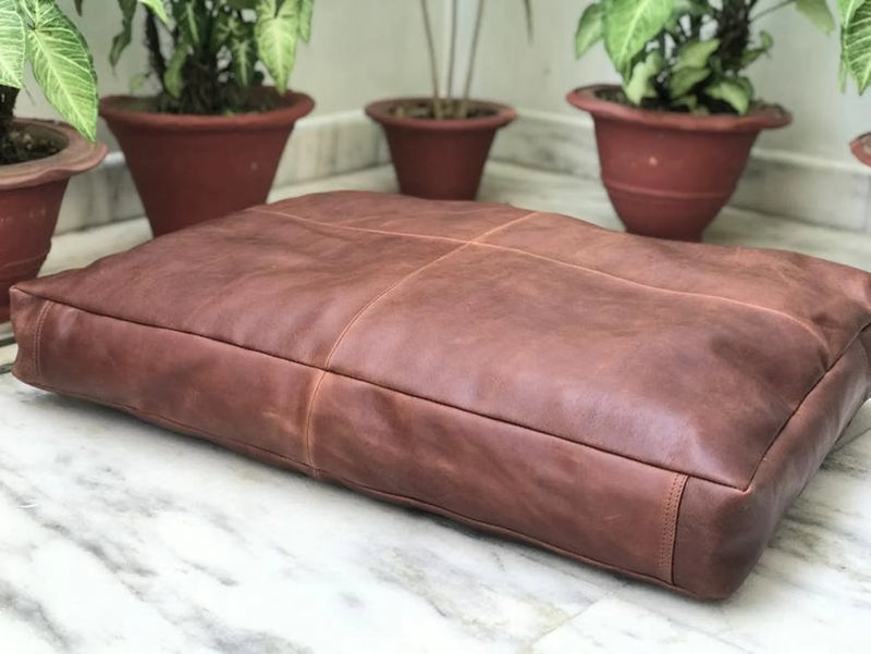 Custom genuine leather replacement cushions. window cushion cover