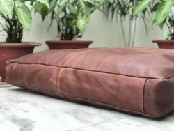 Custom genuine leather replacement cushions. window cushion cover