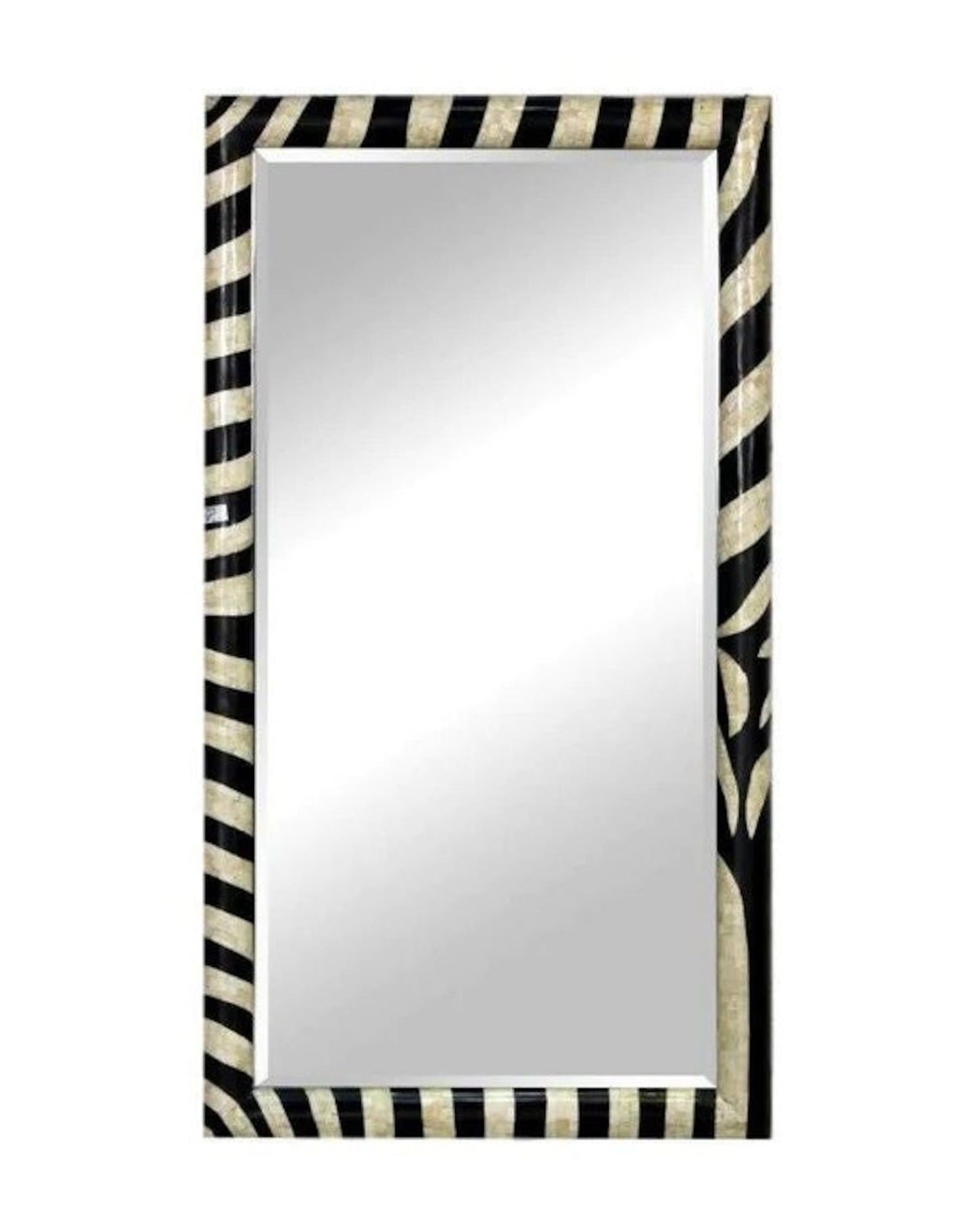 Bone Inlay Mirror Zebra Pattern Mirror Frame Wall Decor, Bathroom Mirror Home Decor Furniture