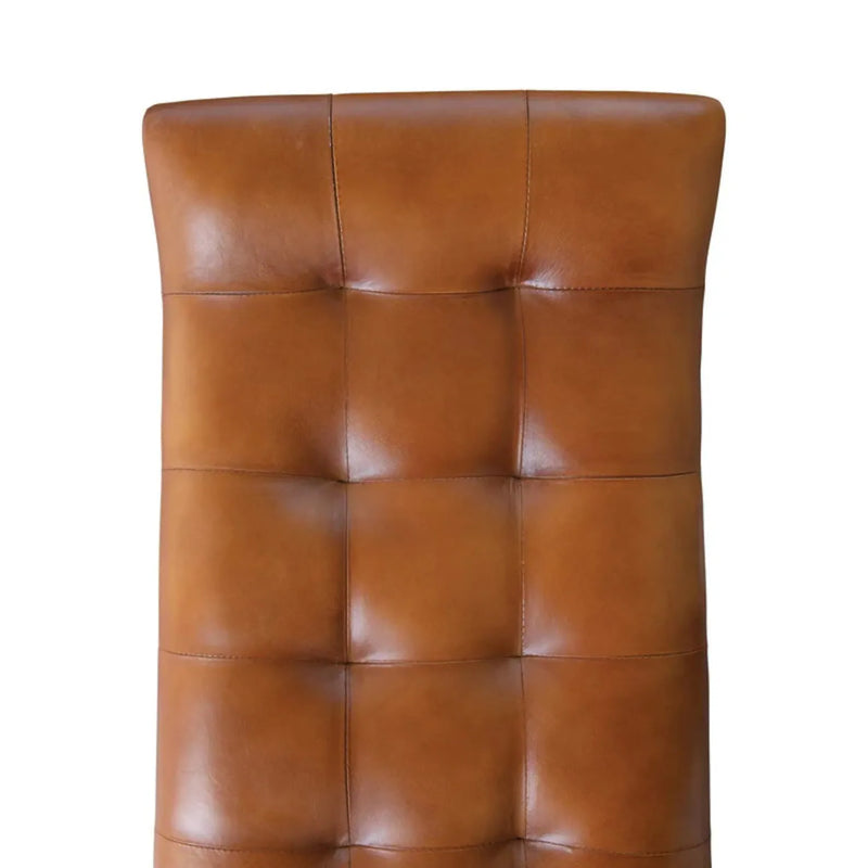 Bench with Full Grain Leather Upholstered Cushion