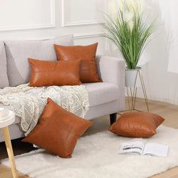 100% Lambskin Leather Pillow Cover - Sofa Cushion.