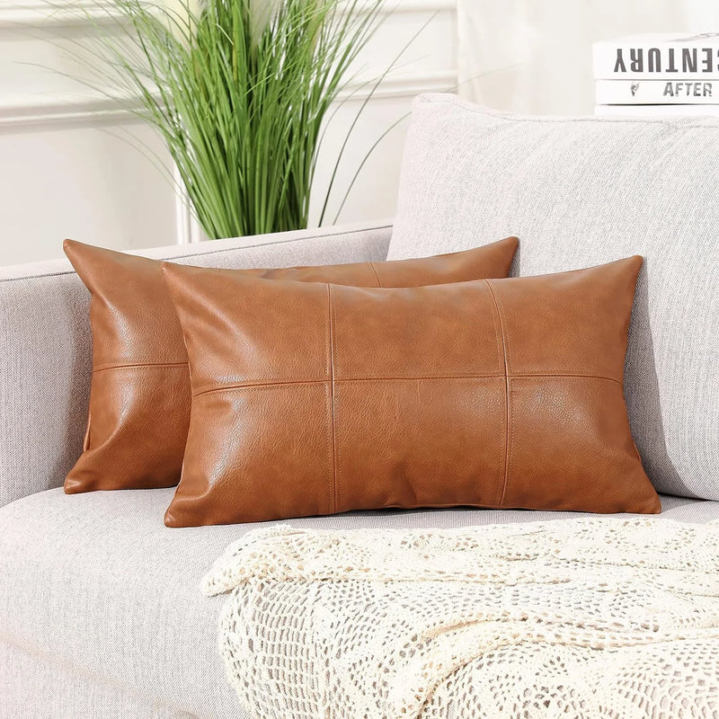 100% Lambskin Leather Pillow Cover - Sofa Cushion.