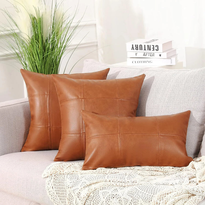 100% Lambskin Leather Pillow Cover - Sofa Cushion.