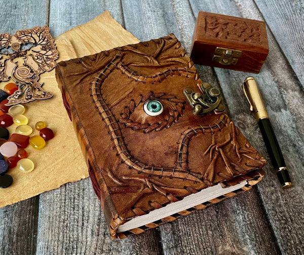 Hocus Pocus book of spells Leather Journal • Blank book, Wiccan Pagan, Halloween decor, Halloween gifts for him Her