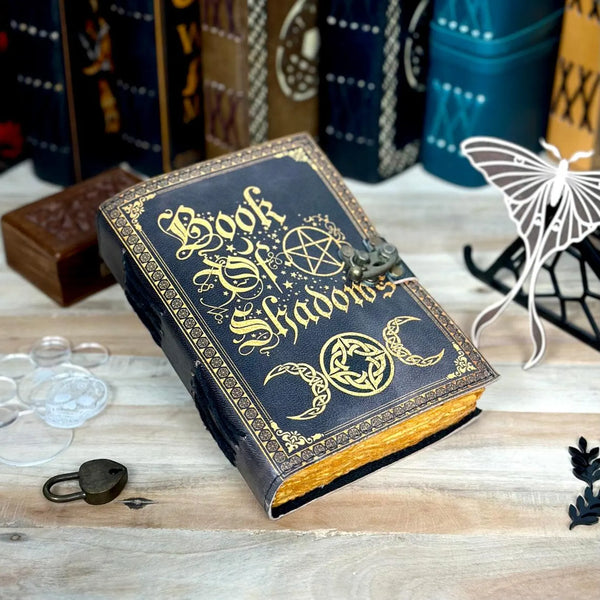 Book Of Shadows leather Notebook Grimoire Leather Journal Magical Spell notebook, Witchcraft Supplies, recipe notebook anniversary gift