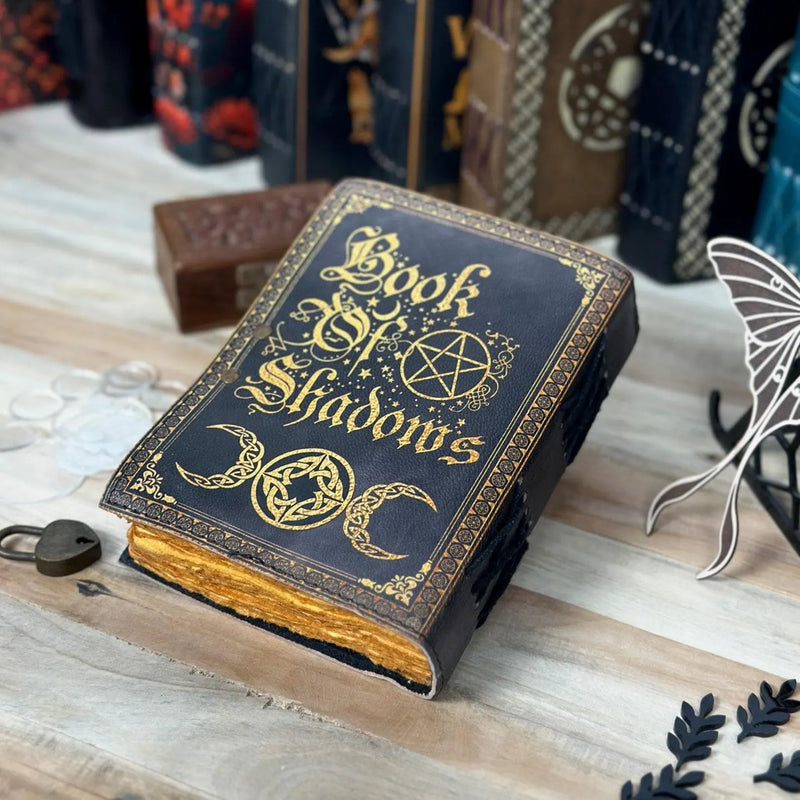 Book Of Shadows leather Notebook Grimoire Leather Journal Magical Spell notebook, Witchcraft Supplies, recipe notebook anniversary gift