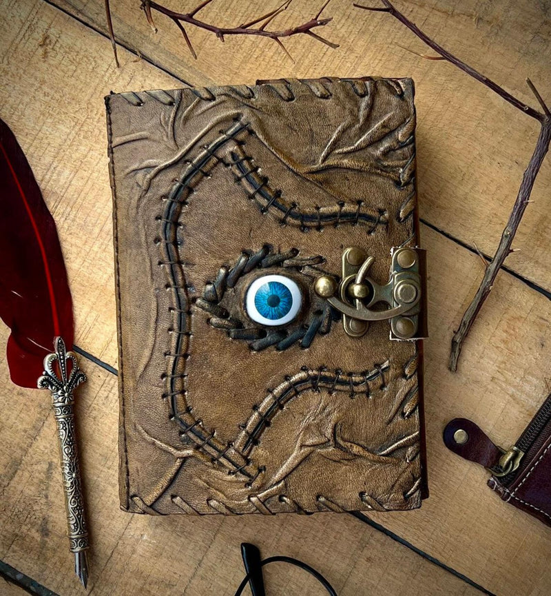 Hocus pocus spell book, book of shadows, grimoire journal, vintage leather journal, witch spell book, gift for him and her