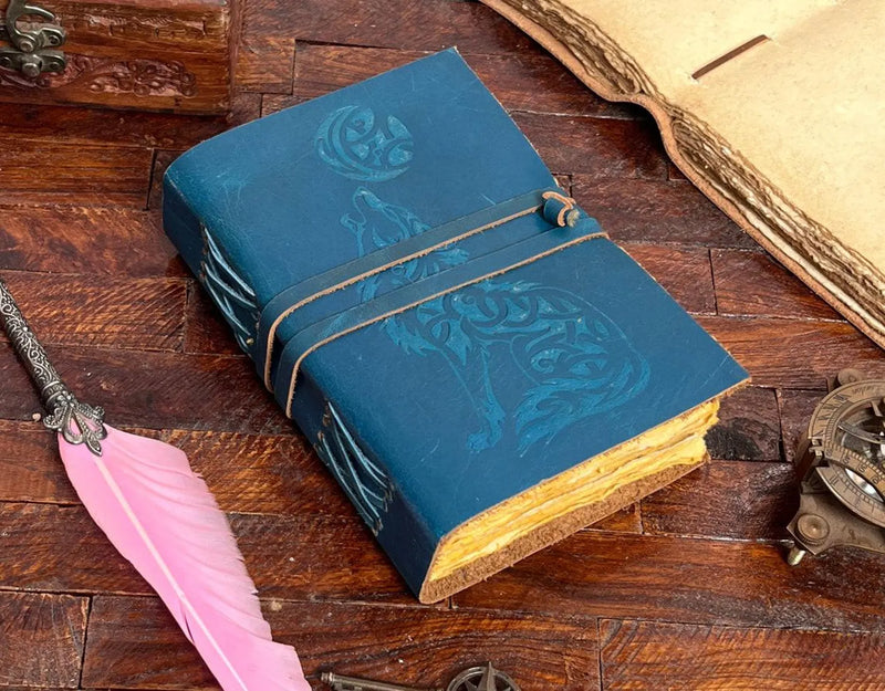 Handmade leather bound journal, book of shadows, wiccans leather, blank spell book, grimoire journal, gifts for him her book of spell