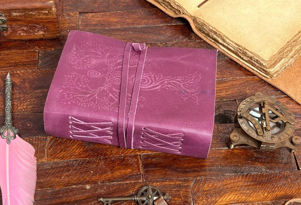 Mother of earth leather Journal | antique handmade | vintage journal | embossed journal | blank spell book of shadows, grimoire journal