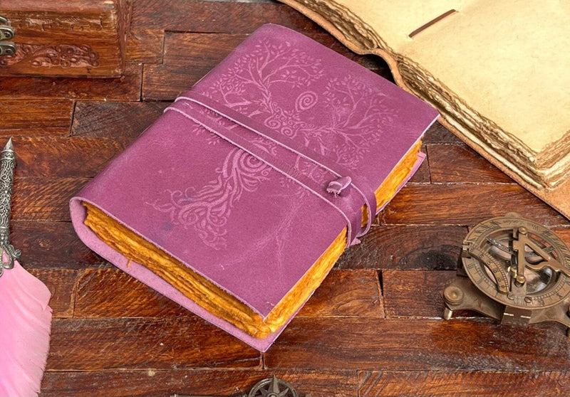 Mother of earth leather Journal | antique handmade | vintage journal | embossed journal | blank spell book of shadows, grimoire journal