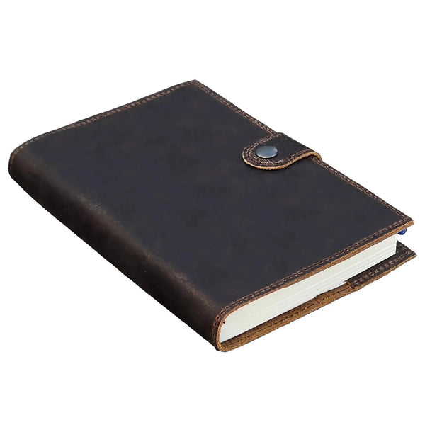 Leather Journal For Men & Women - Premium Refillable Lined Compass Leather Notebook With Pen, Card and Pen Slot, Leather Bookmark Journals