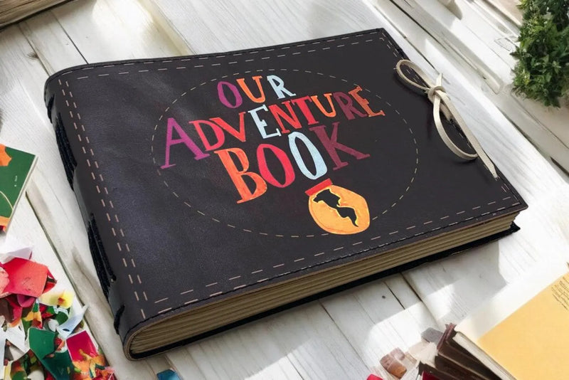 Our Adventure Book Personalized Scrapbook ,Custom Photo Album ,Leather Scrapbook , Adventure Book, Gift for Him and Her, Anniversary Gift