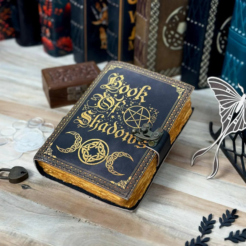 Book Of Shadows leather Notebook Grimoire Leather Journal Magical Spell notebook, Witchcraft Supplies, recipe notebook anniversary gift