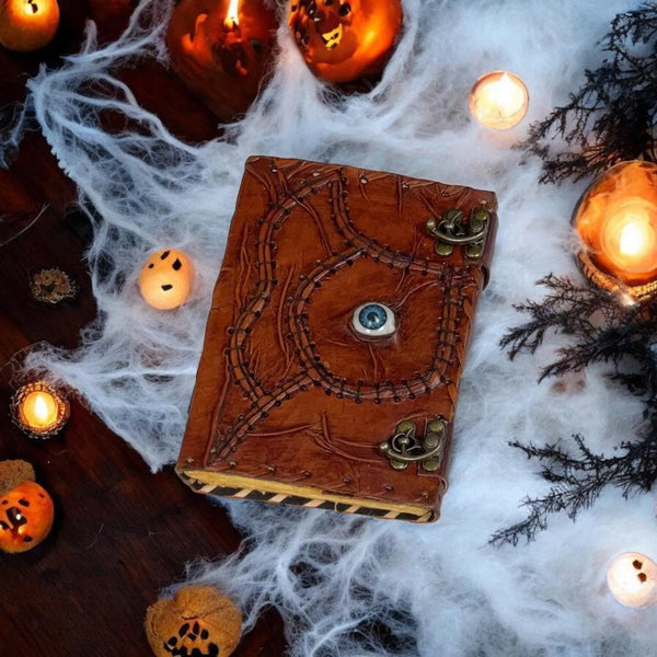 Hocus Pocus 2 book of spells Leather Journal • Blank book, Wiccan Pagan, halloween decor, halloween gifts for him Her