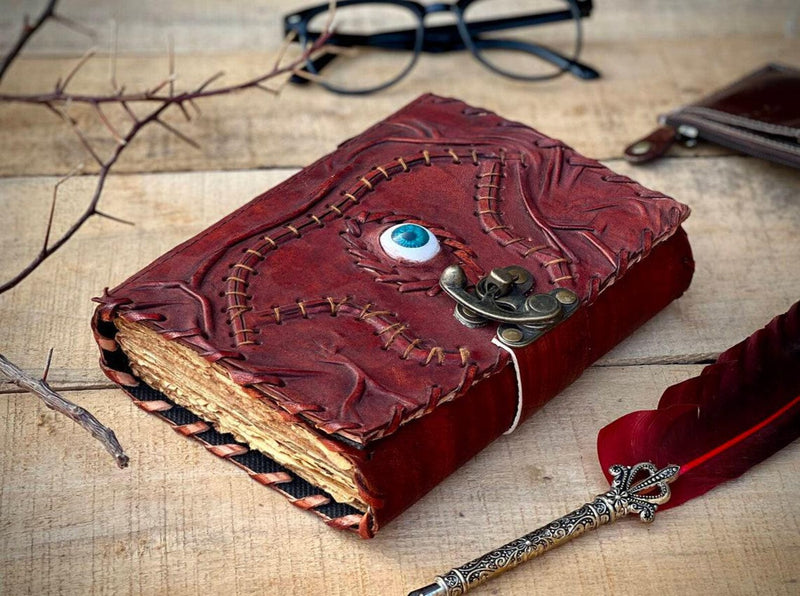 Hocus pocus spell book, book of shadows, grimoire journal, vintage leather journal, witch spell book, gift for him and her