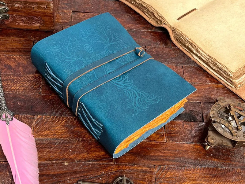 Mother of earth leather Journal | antique handmade | vintage journal | embossed journal | blank spell book of shadows, grimoire journal