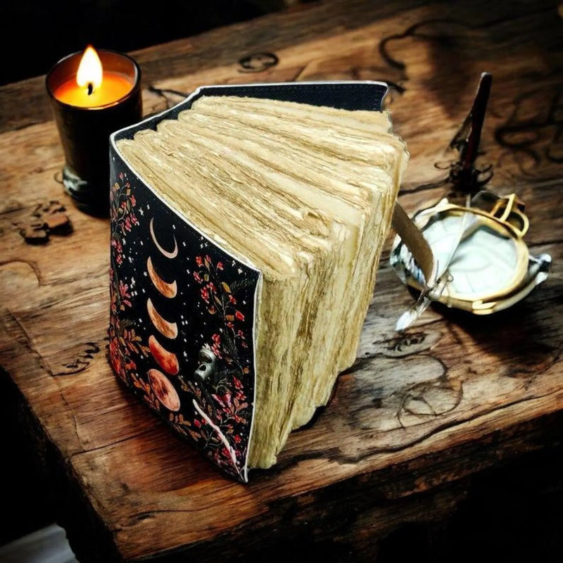 600 Page Large Blank Spell Book of Shadows Grimoire Vintage leather journal Moon Phase Handmade Journal Celestial Witchcraft Gifts For Her