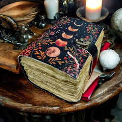 600 Page Large Blank Spell Book of Shadows Grimoire Vintage leather journal Moon Phase Handmade Journal Celestial Witchcraft Gifts For Her