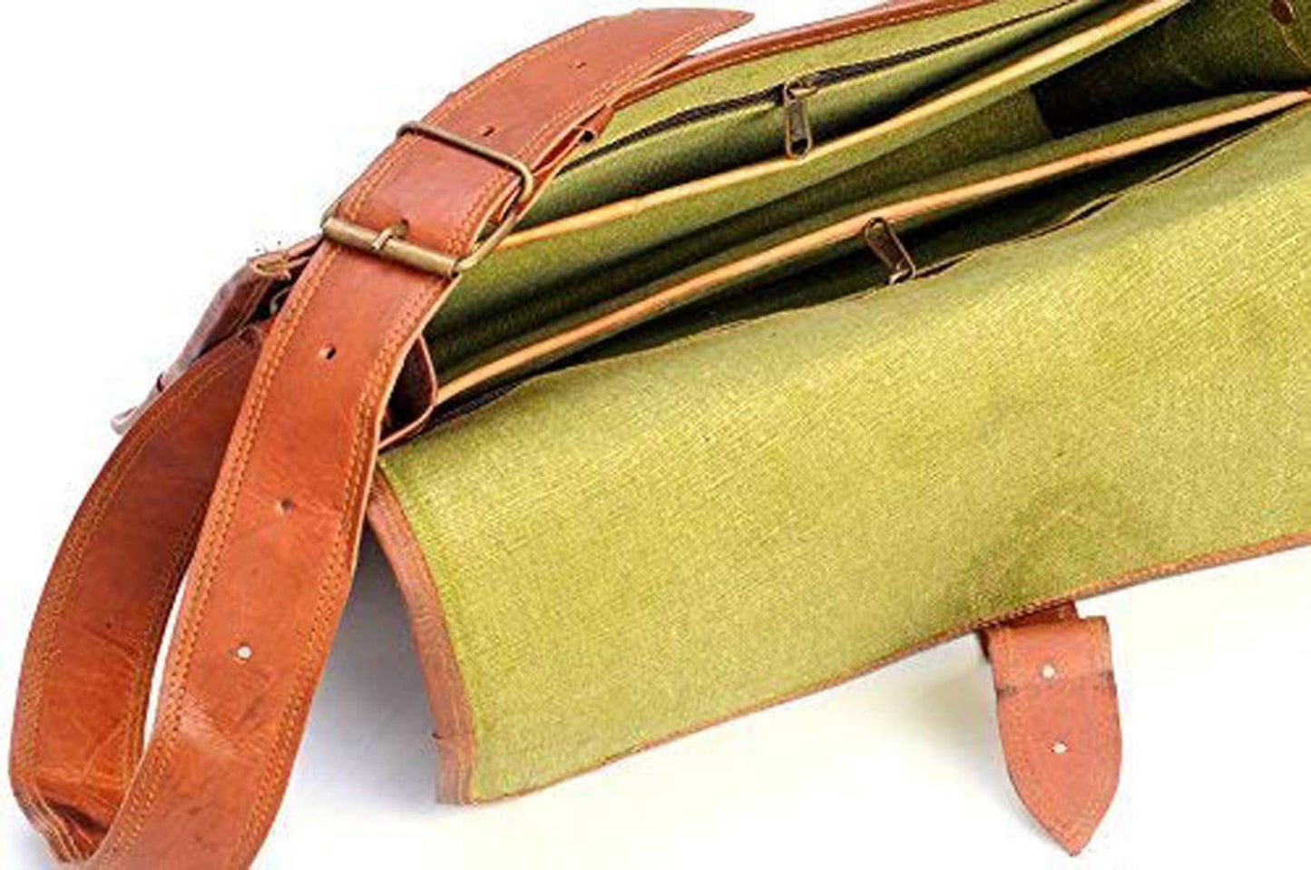 Men's Leather Messenger Laptop Shoulder Bag (15")