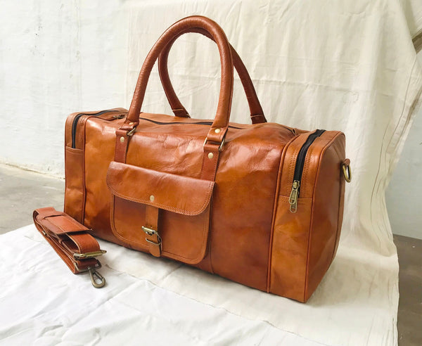 Men's Handmade Leather Travel Duffel Bag (20")